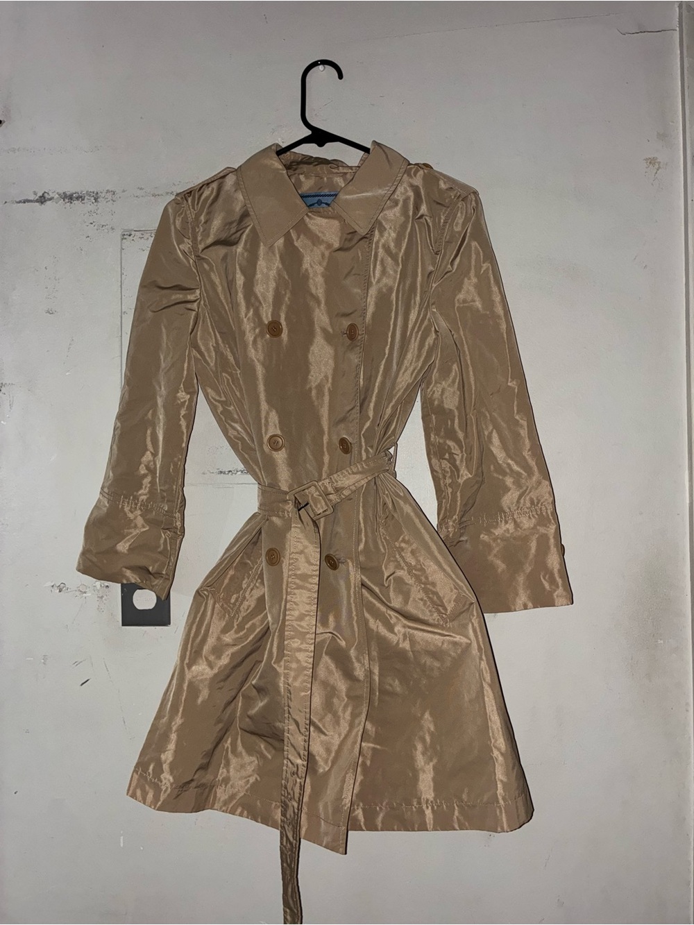 Prada Beige Belted Double Breasted Trench Coat Size 38